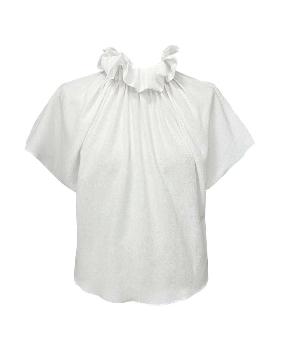 edeline lee ruff blouse ivory white