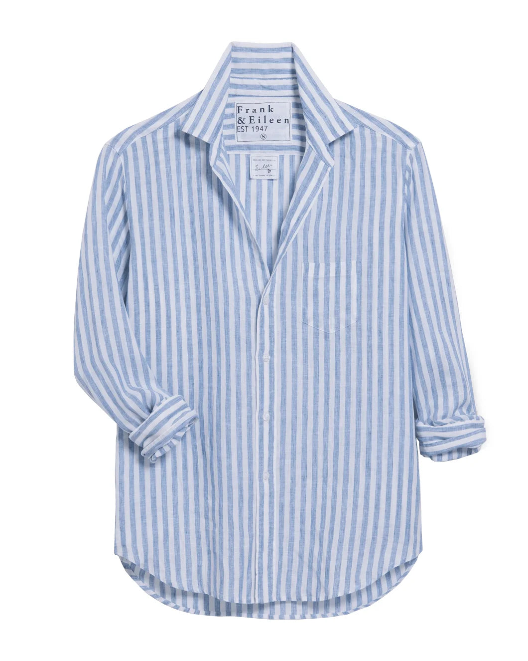 frank and eileen button up eileen shirt white and blue stripe linen