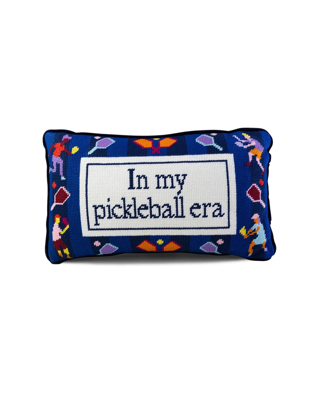 isolated image pickleball era crosstitch pillow