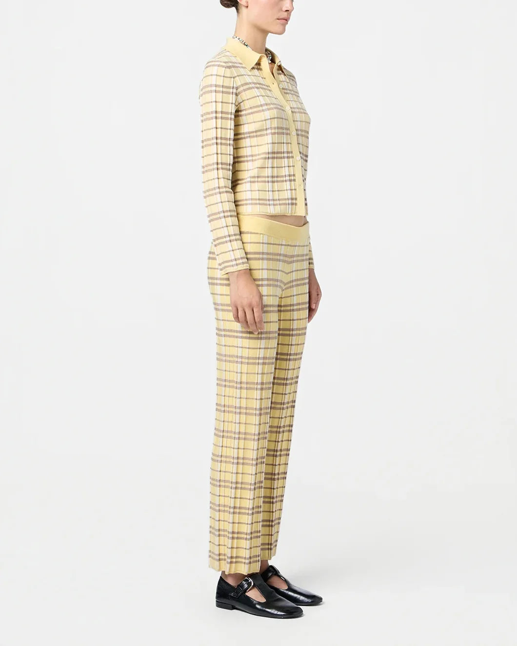 guest in residene Plaid Flare Pant Butter Combo side