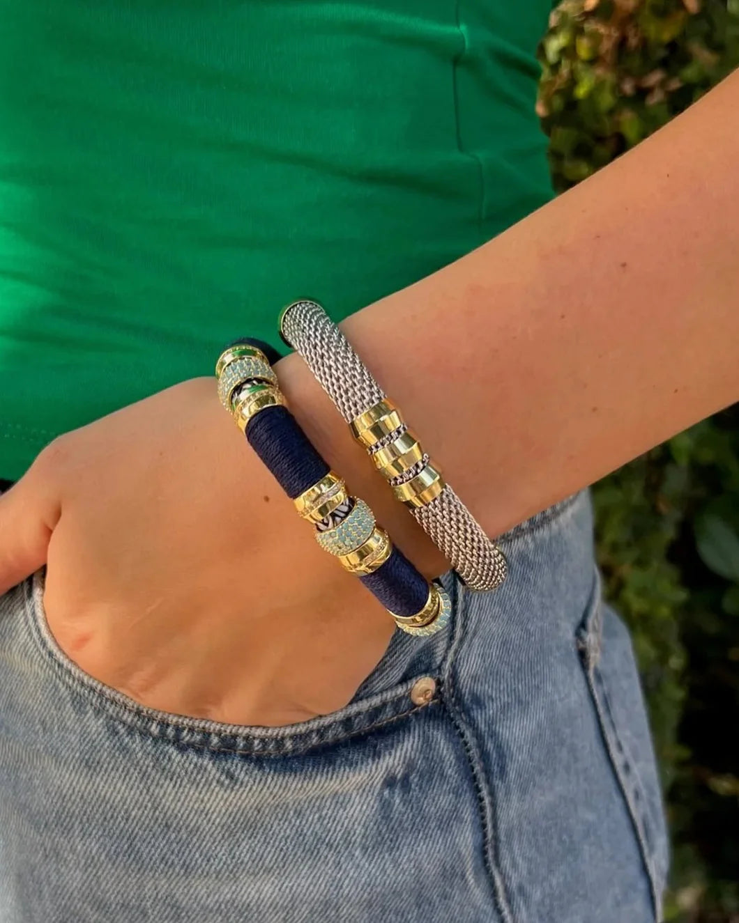 holst and lee Classic Mesh Bracelet Two Tone silver and gold