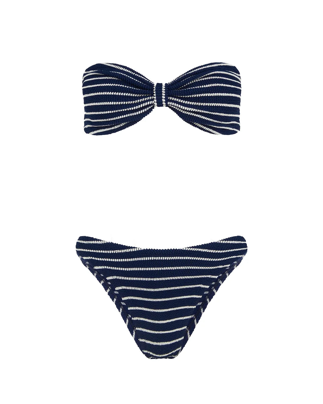 hunza g Jean Bikini navy and white stripe