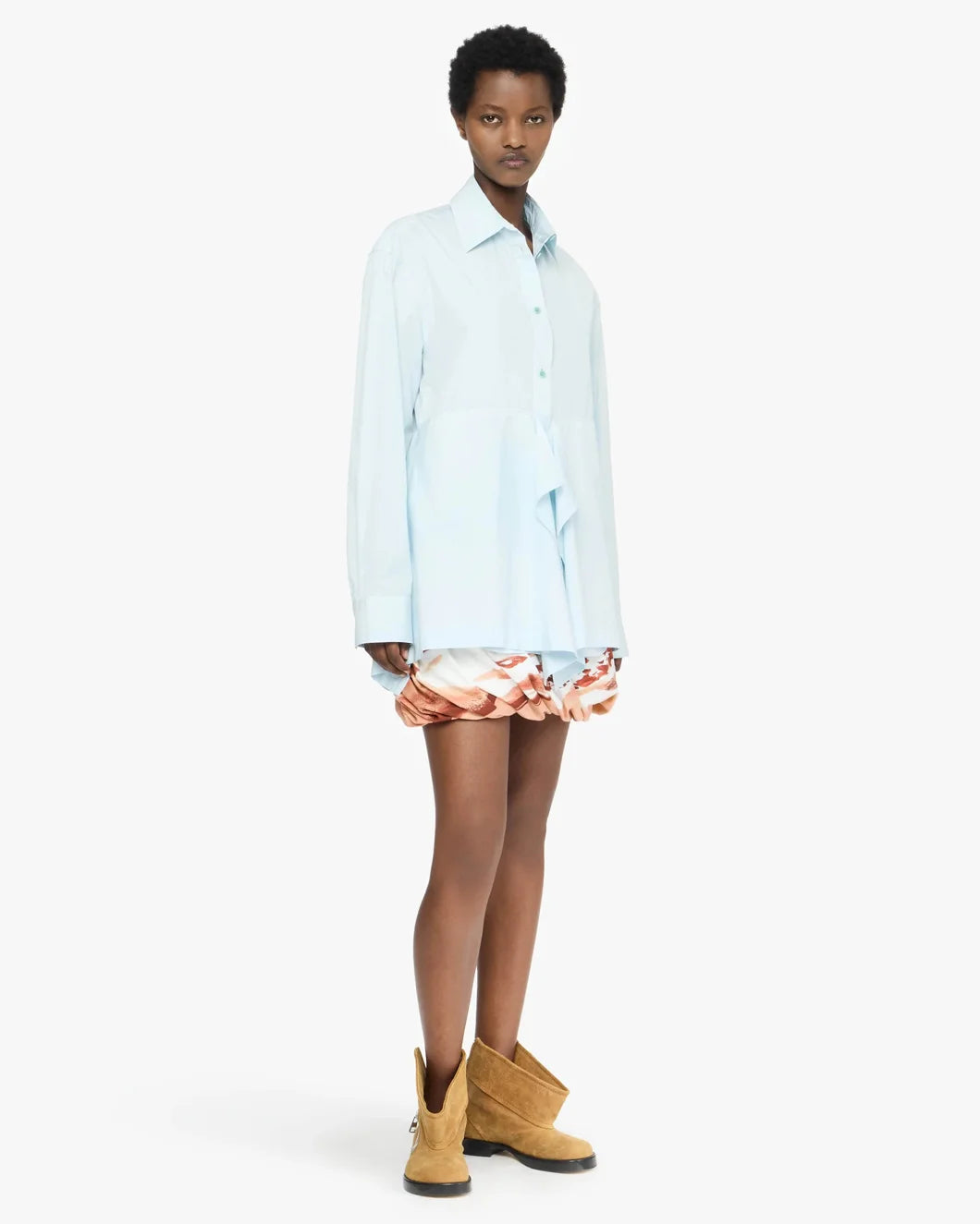 jw anderson Peplum Drape Shirt pale blue front