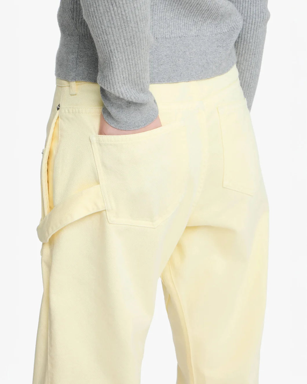 jw anderson Twisted Workwear Trousers Lemon yellow back detail