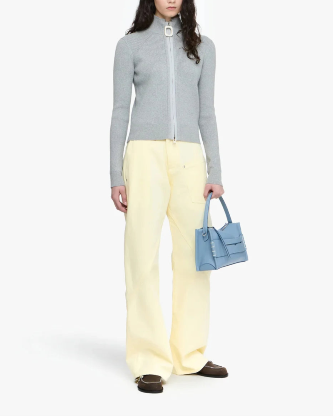 jw anderson Twisted Workwear Trousers Lemon yellow front
