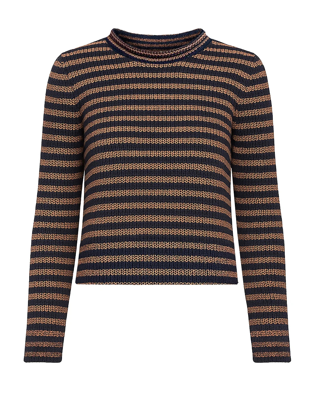 la ligne mini marina fine stripe sweater navy and tan