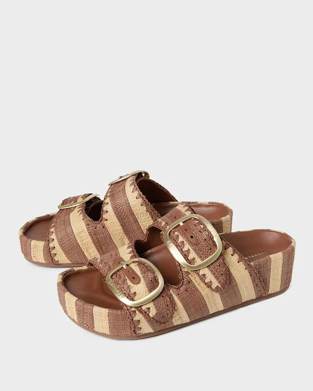 loeffler randall Theo Brown and Natural Two-Band Sandal side