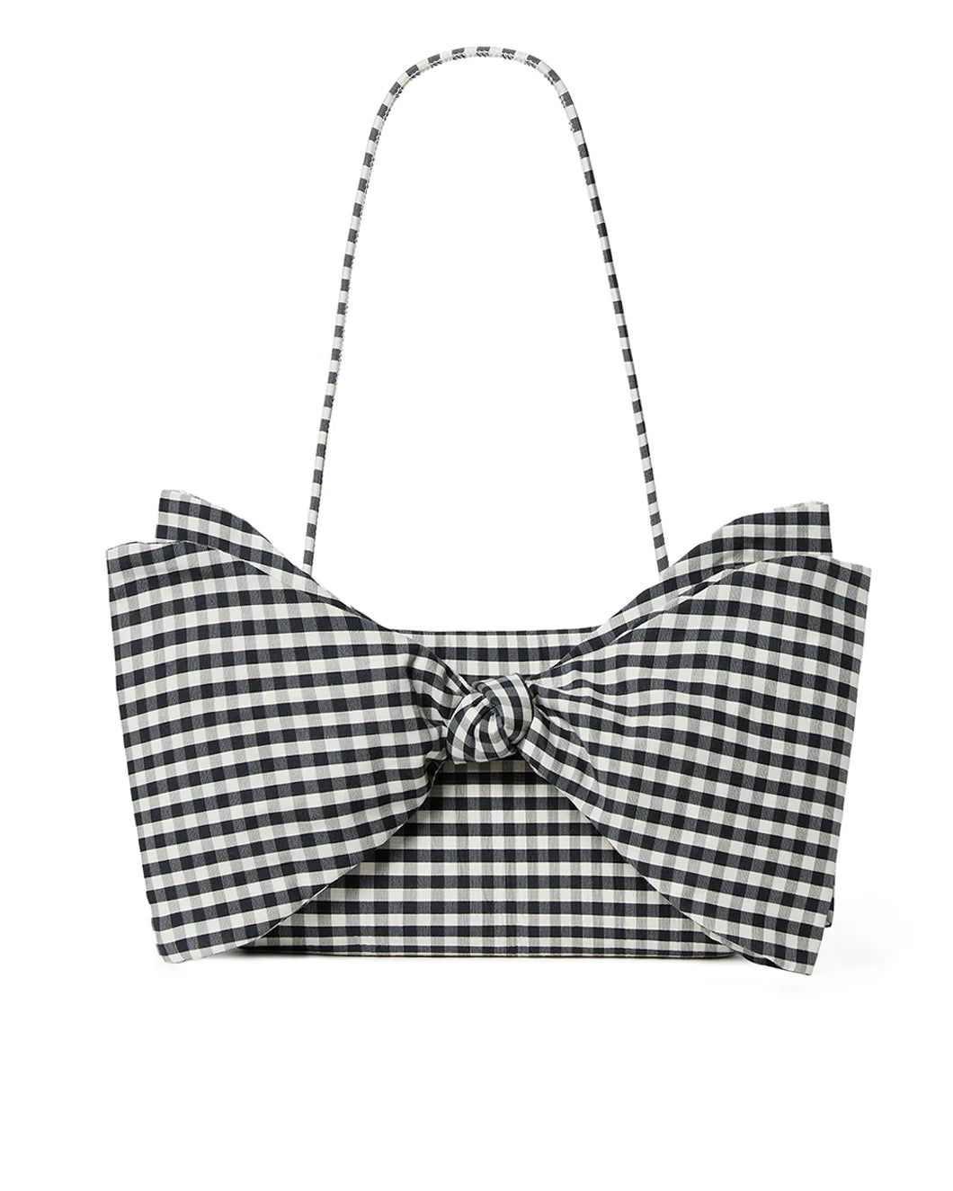 loeffler-randall-Valerie Bow Clutch black and white check