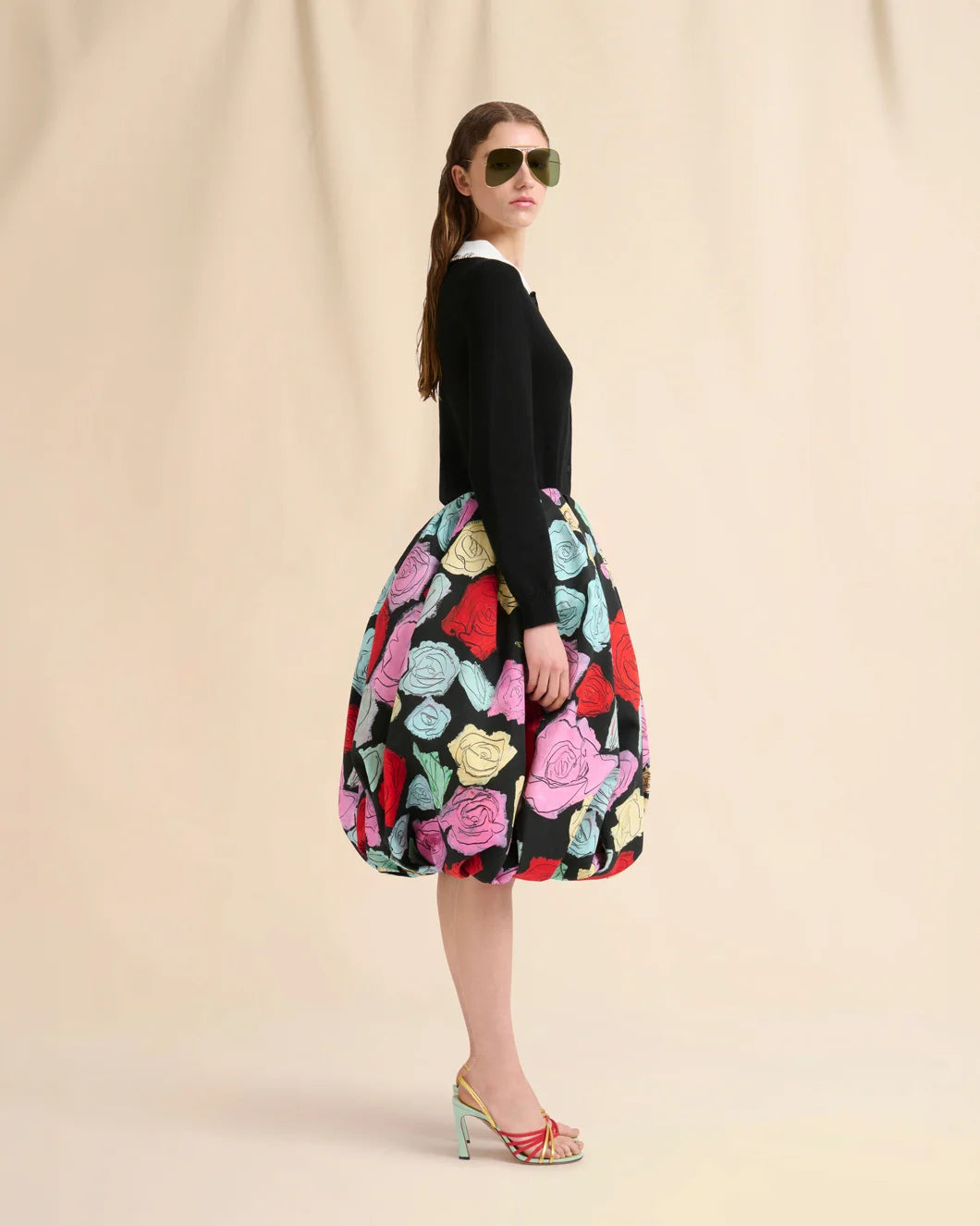 marni black cotton cardigan with marni mending side