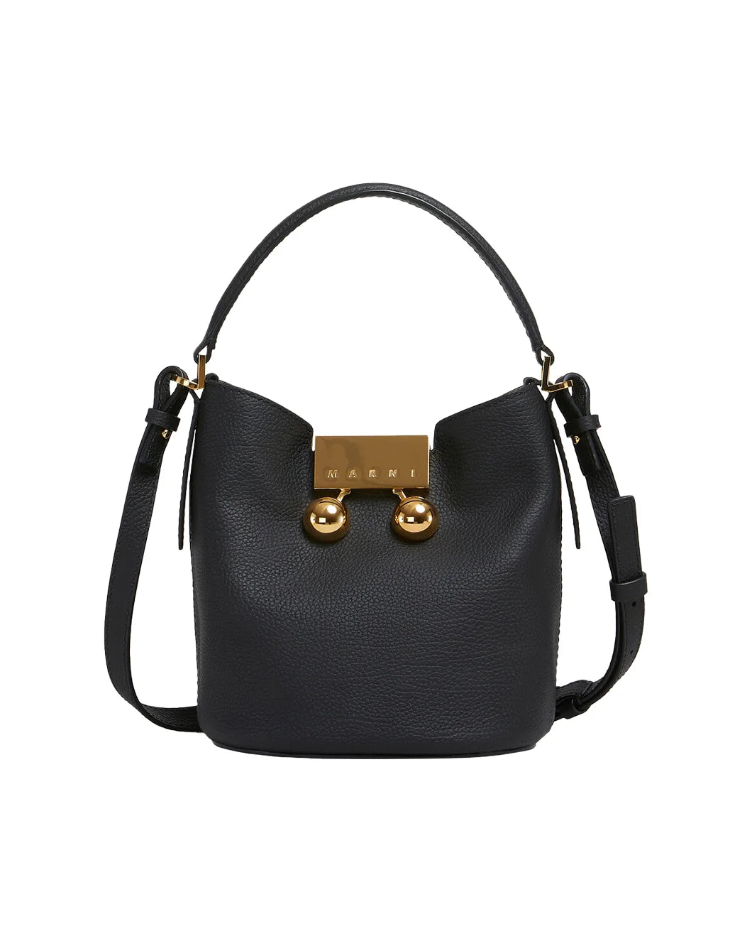 marni black leather trunkaroo bucket bag