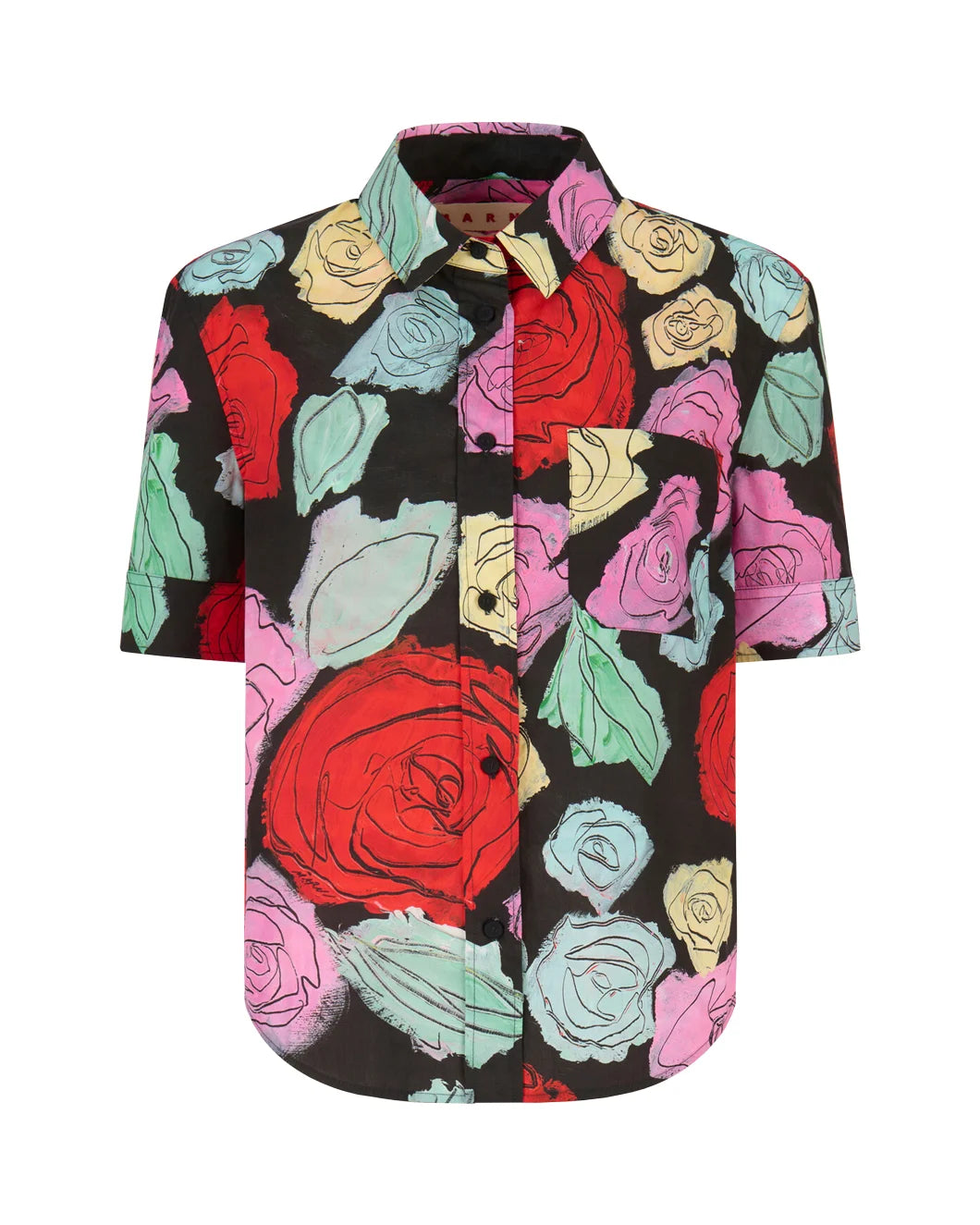marni Short Shirt with Short Sleeves with Cuff black multi