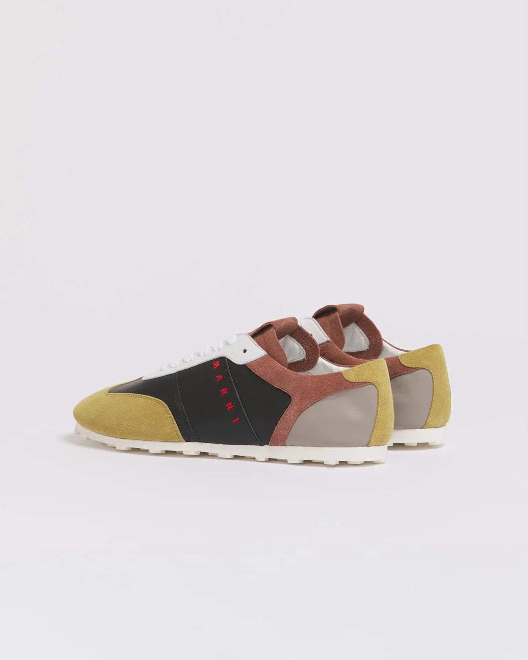 marni green black pink and grey leather Softy Soccer Sneaker pair back