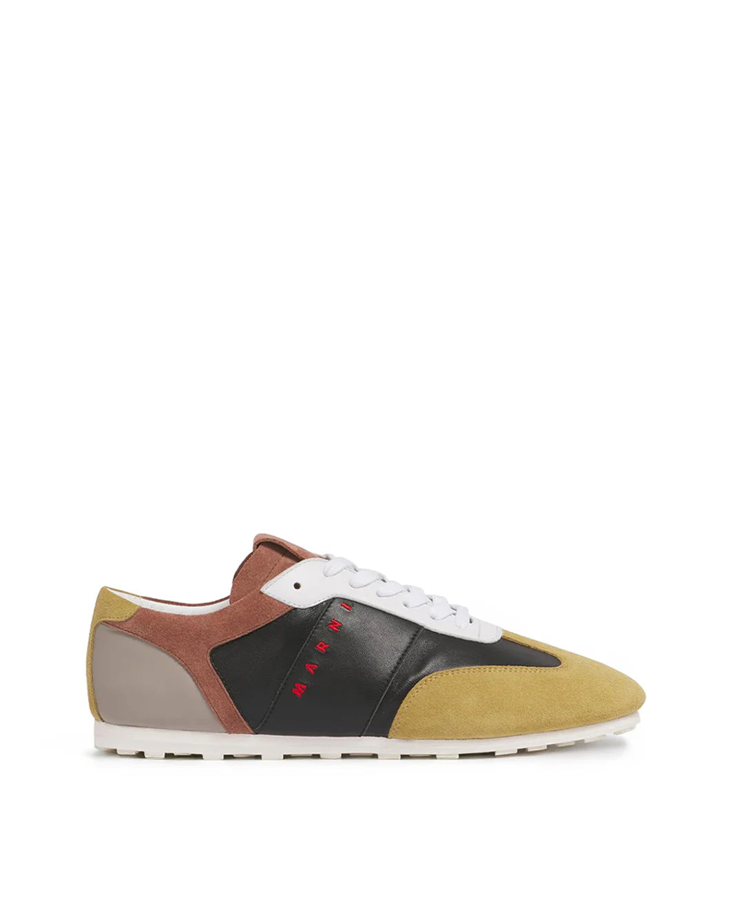 marni green black pink and grey leather Softy Soccer Sneaker side
