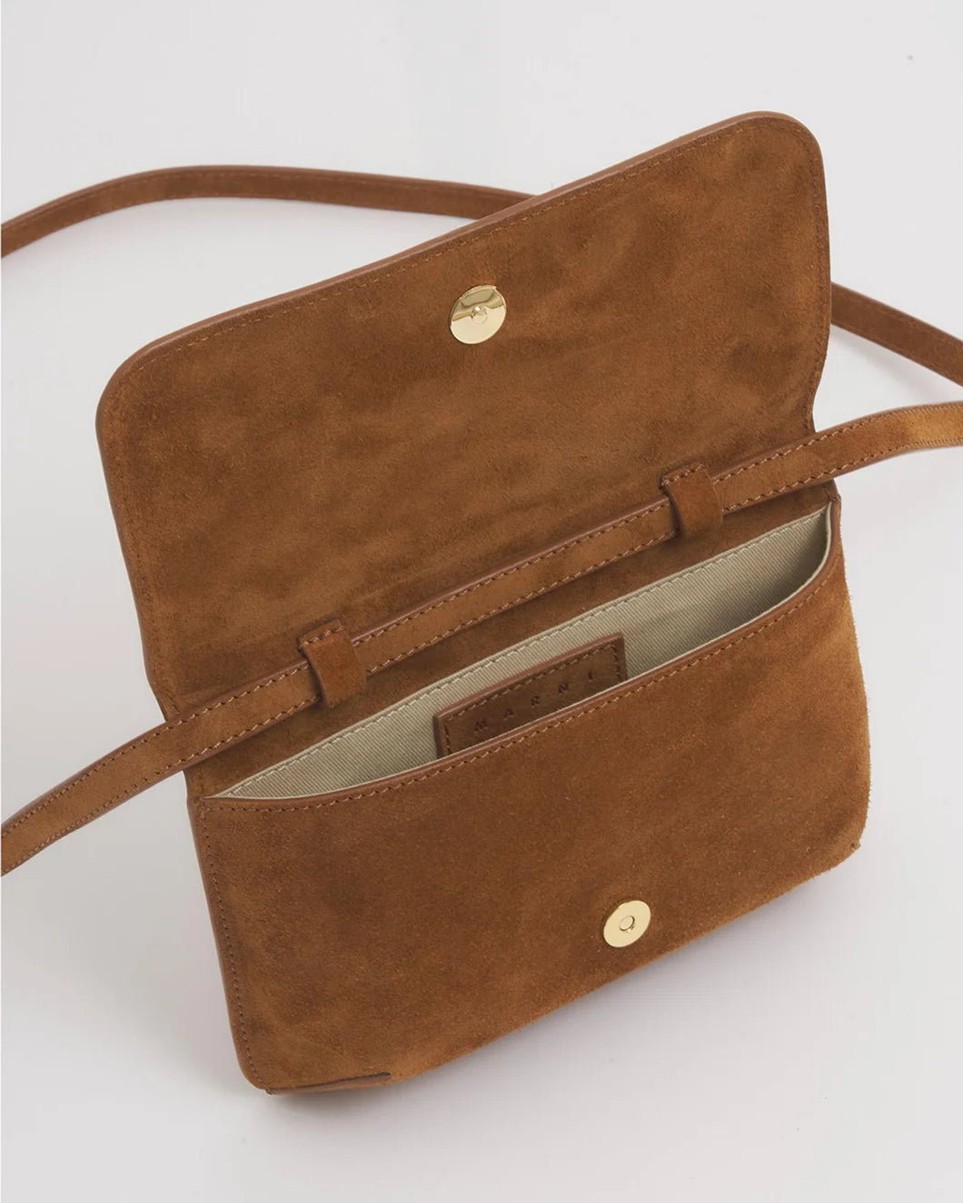 marni brown Suede Shoulder Bag with pink Marni Mending open