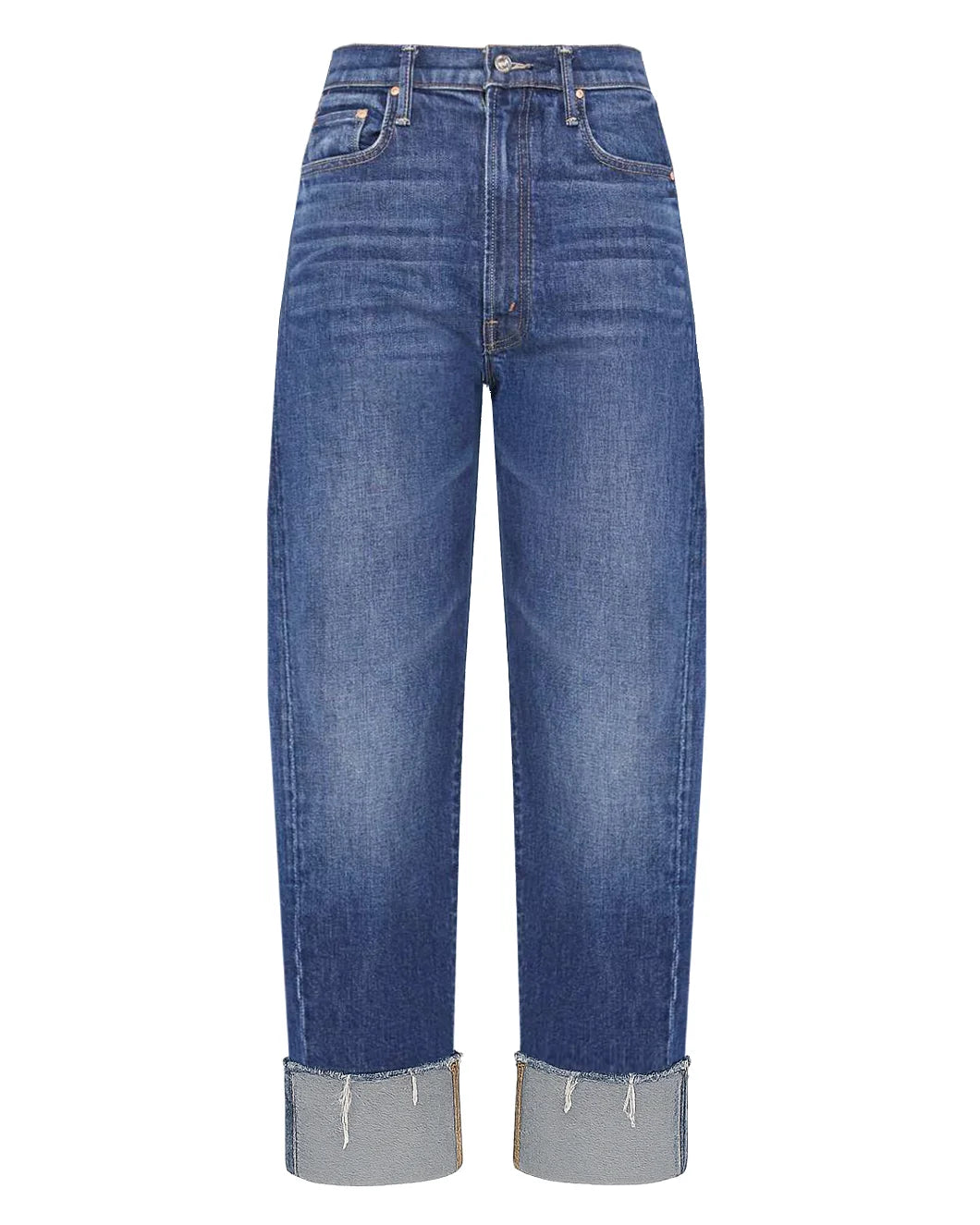 mother denim THE HALF-PIPE ANKLE CUFF FRAY perfectly imperfect medium wash jean