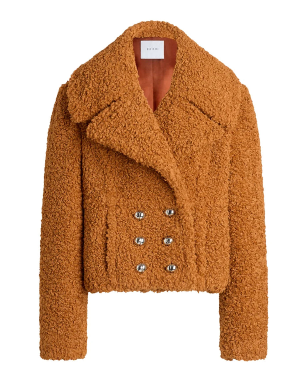 patou Double Breasted Short Coat pumpkin spice brown