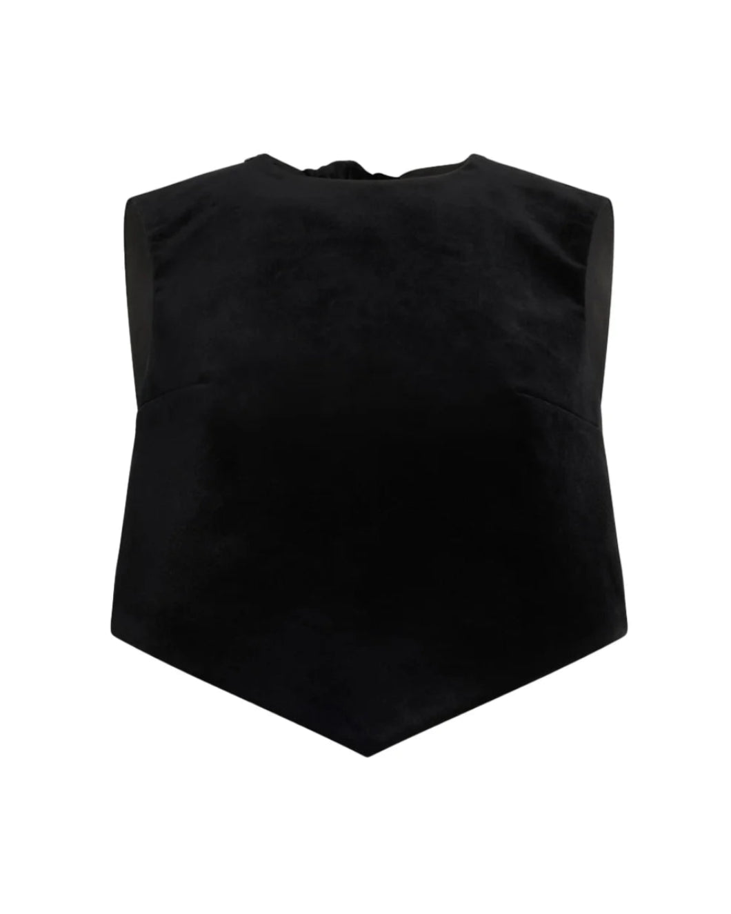 patou scarf top in black organic cotton velvet