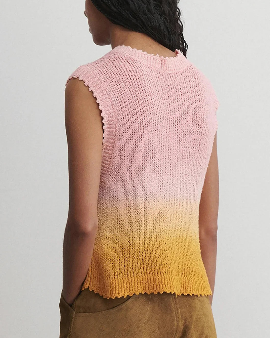 rachel comey Santee Top boucle overdyed melon and rust back