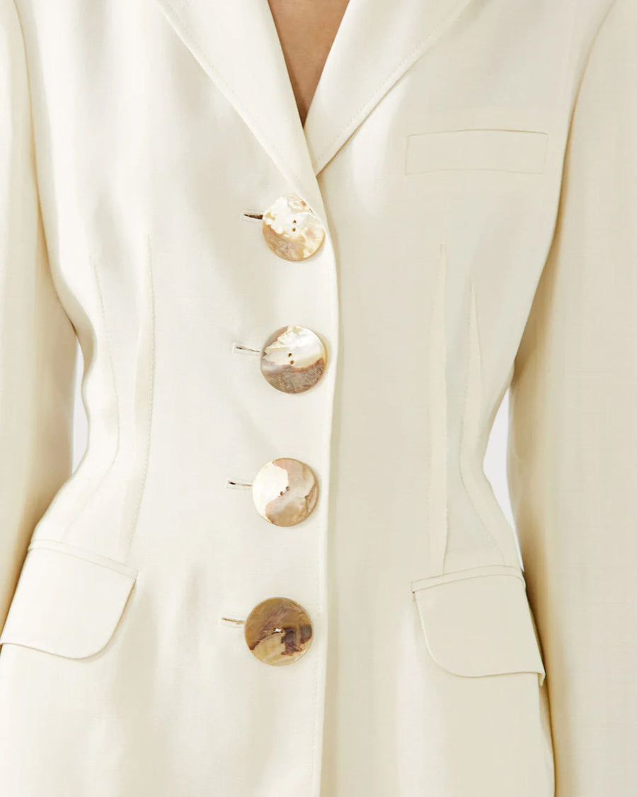 rejina pyo etta jacket viscose off white on figure front detail