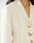 rejina pyo etta jacket viscose off white on figure collar detail