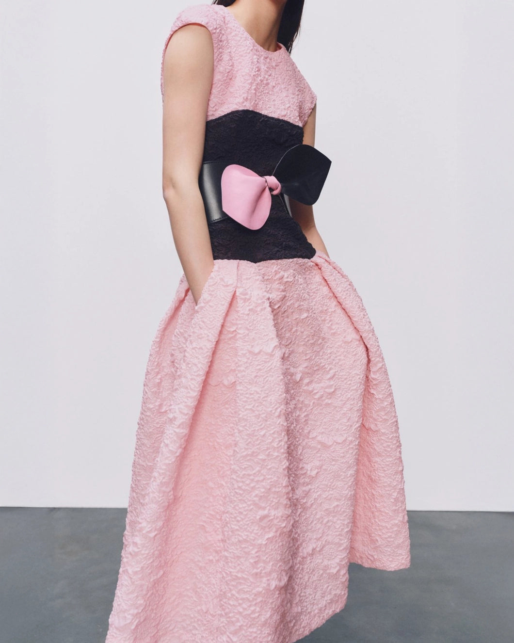 rochas dress milkshake pink and caviar black