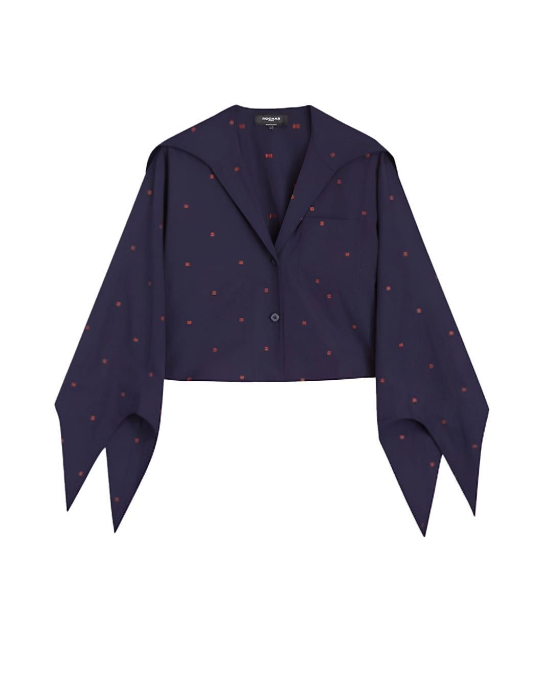 rochas shirt navy and orange