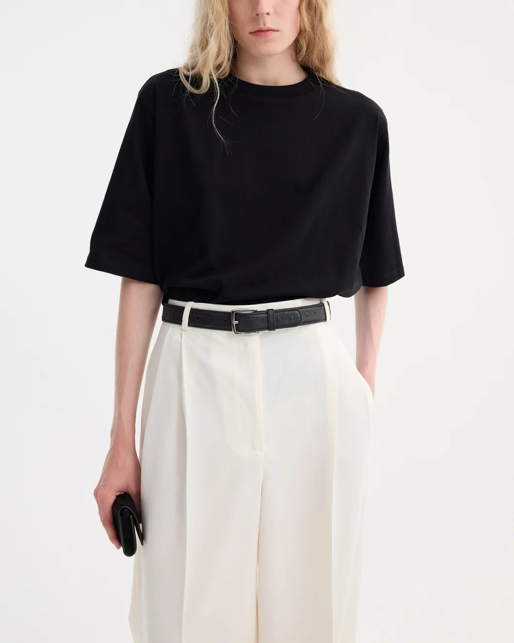 rohe oversized cotton t shirt black front