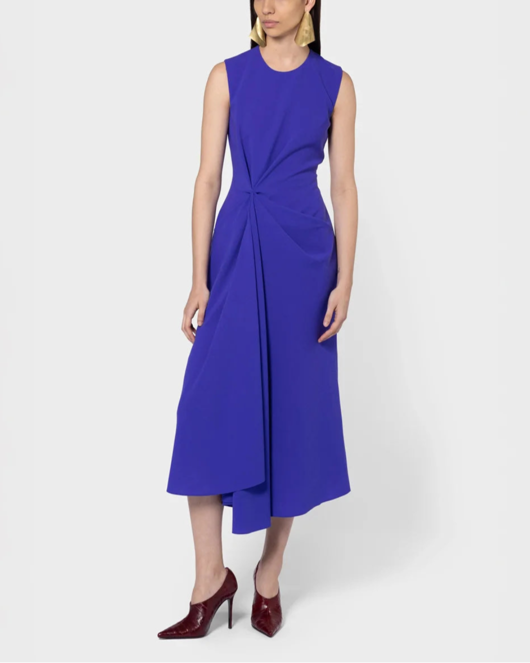 roksanda ALMAS DRESS iris blue crepe front