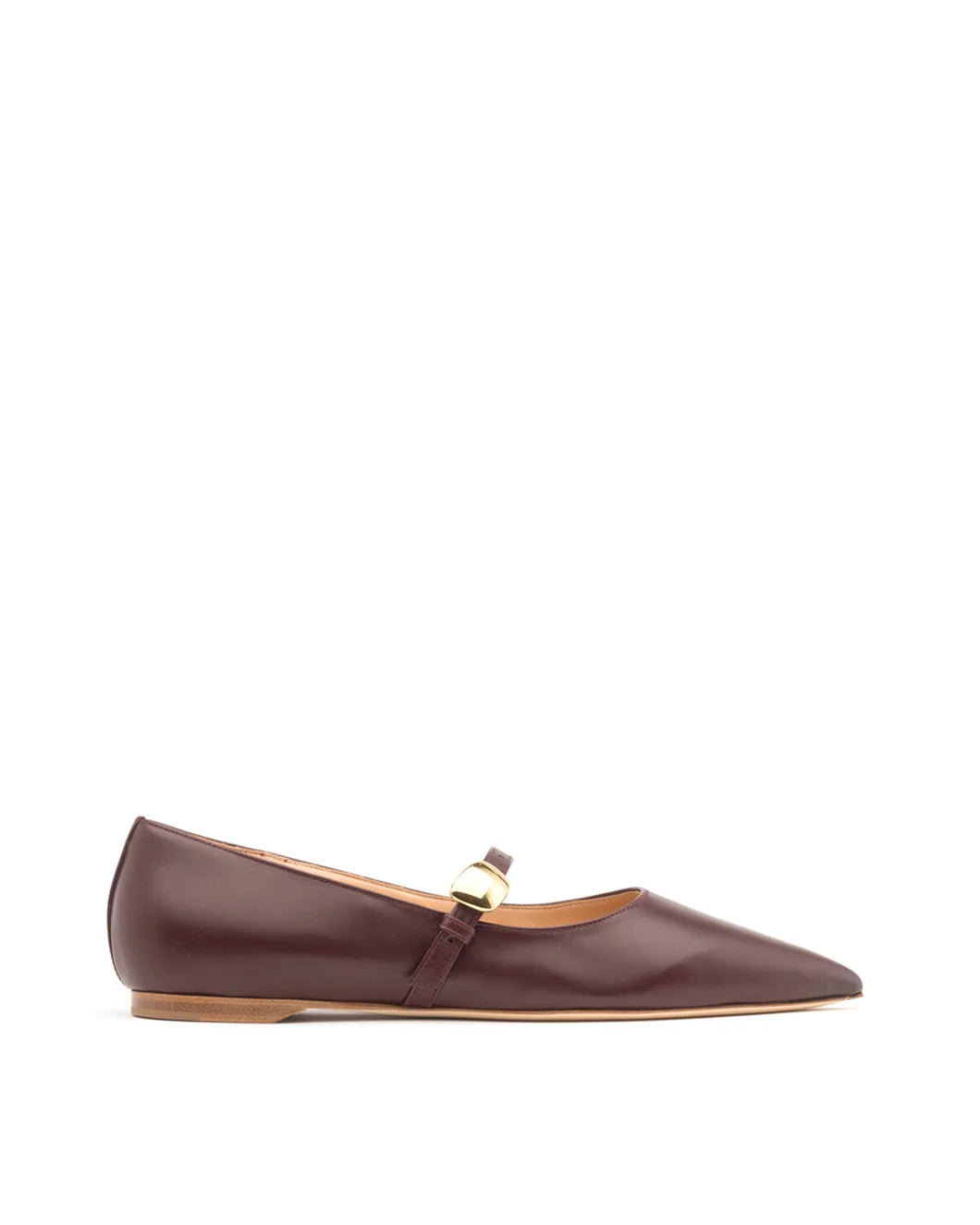 rupert sanderson Innis Calf Merlot Flat Pointy Mary Jane
