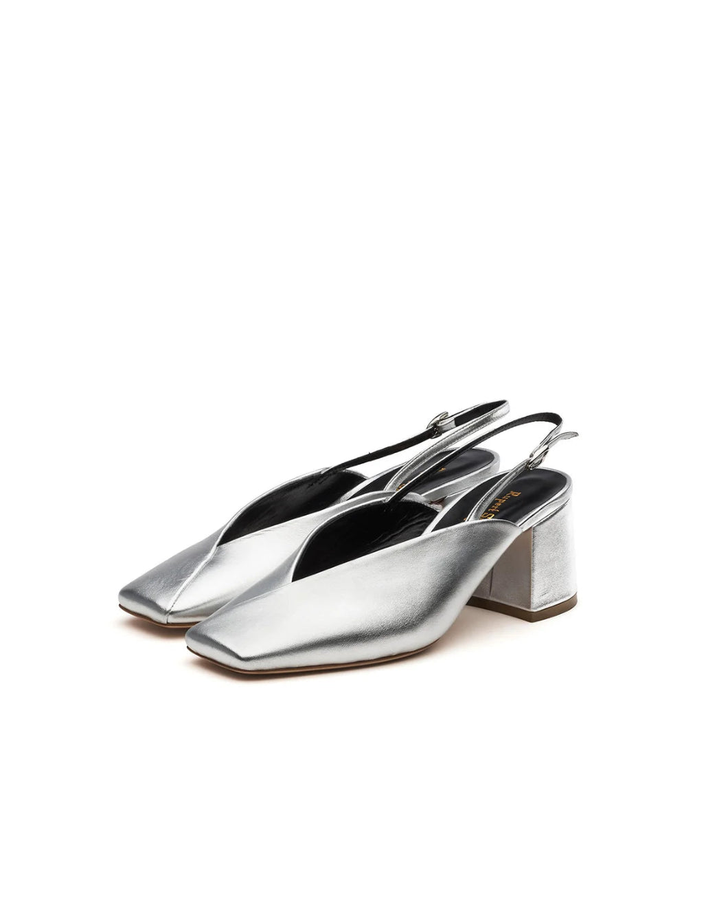 RUPERT SANDERSON Marquito Heel Silver 3/4 turn