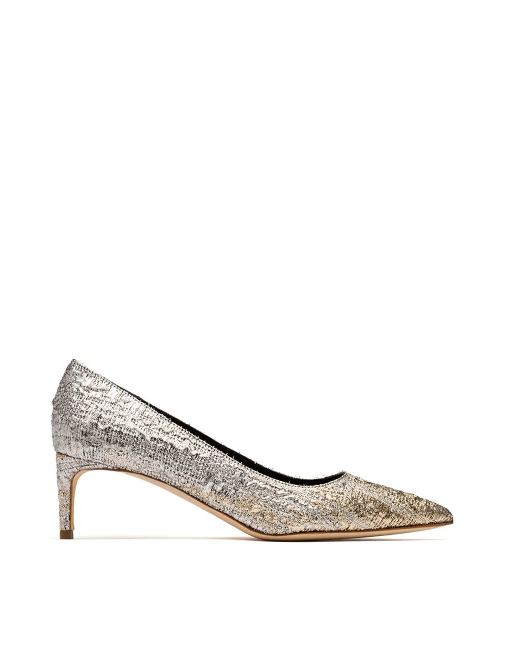 rupert sanderson New Nora Drill Silver Gold 60MM Pump