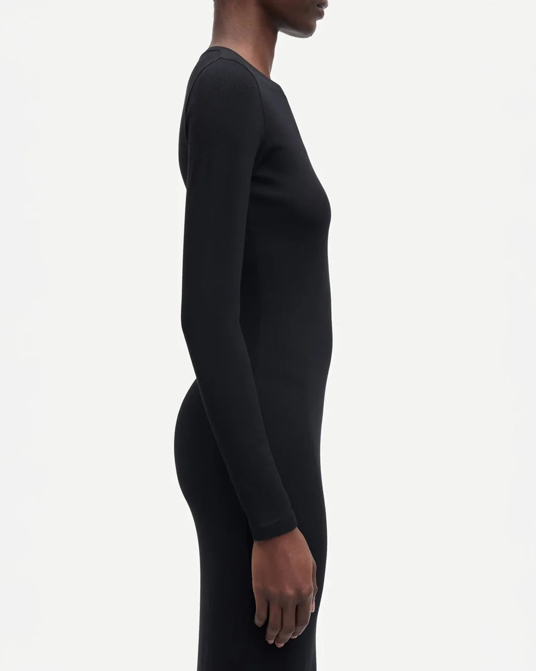 samsoe samsoe saalexa midi dress black on figure side