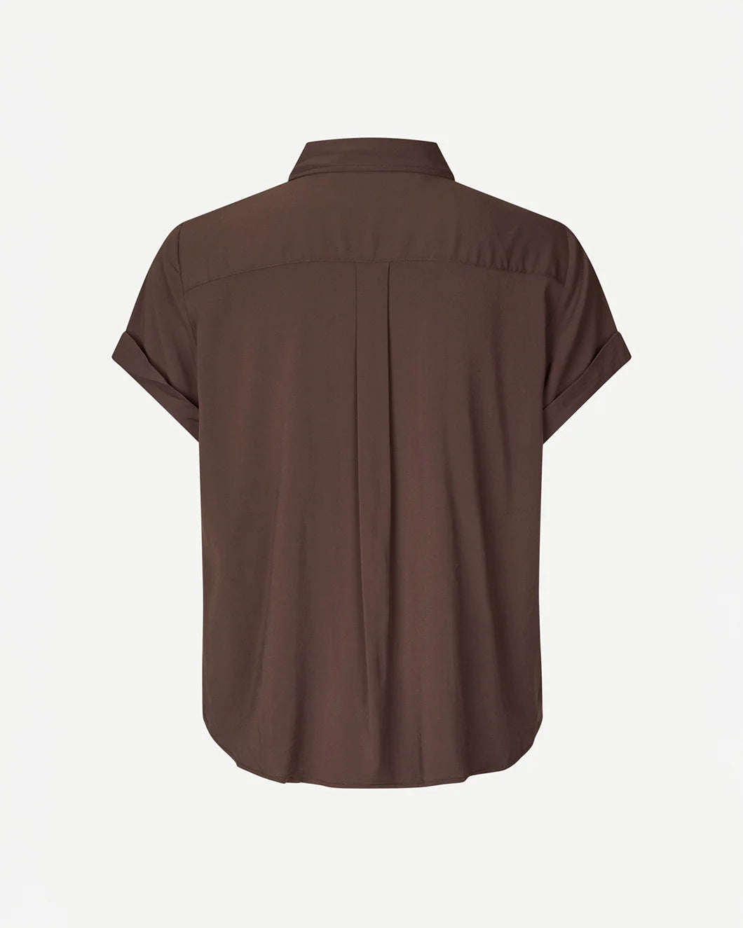 samsoe samsoe mocha brown Majan short sleeve Shirt back view