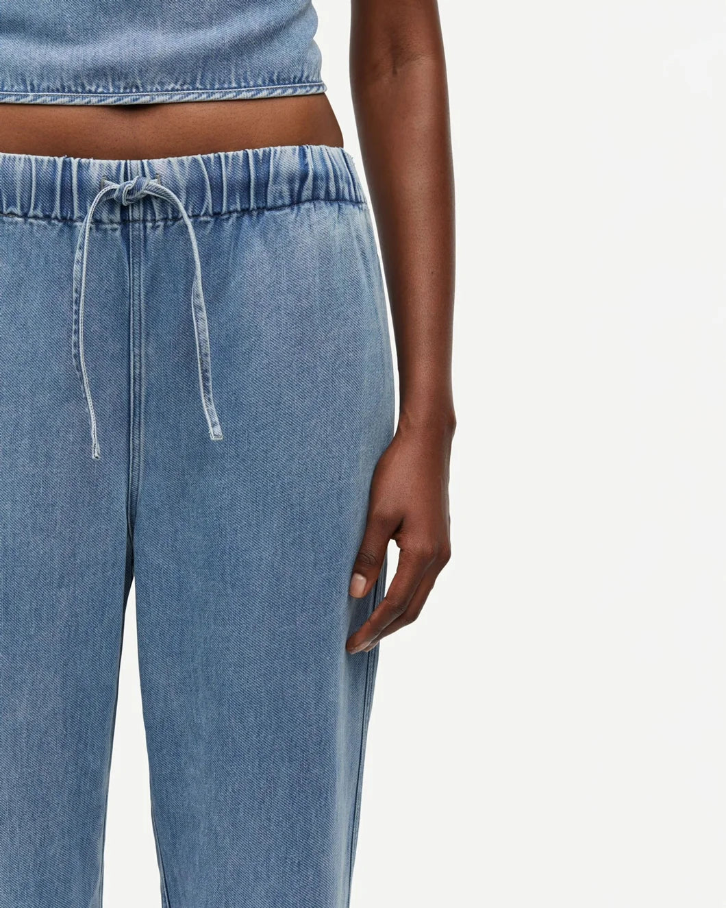 samsoe samsoe Sahoysa Trousers denim blue front detail