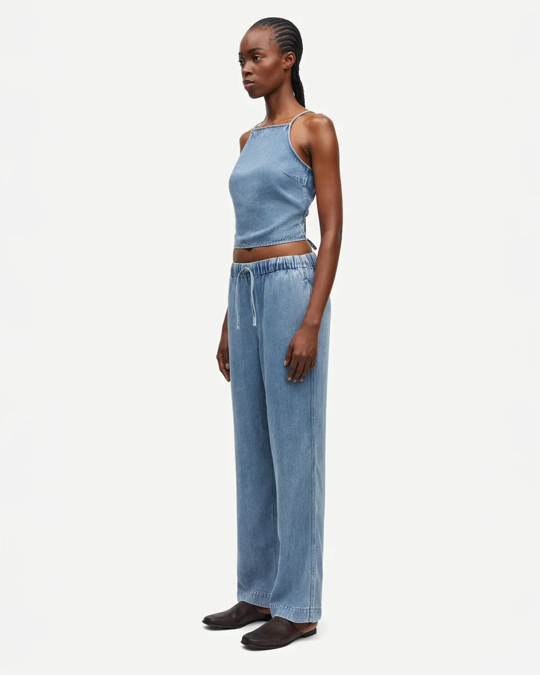 samsoe samsoe Sahoysa Trousers denim blue side