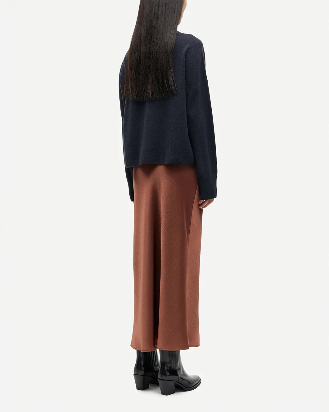 Samsoe Samsoe saagneta long skirt tortoise shell brown on figure back