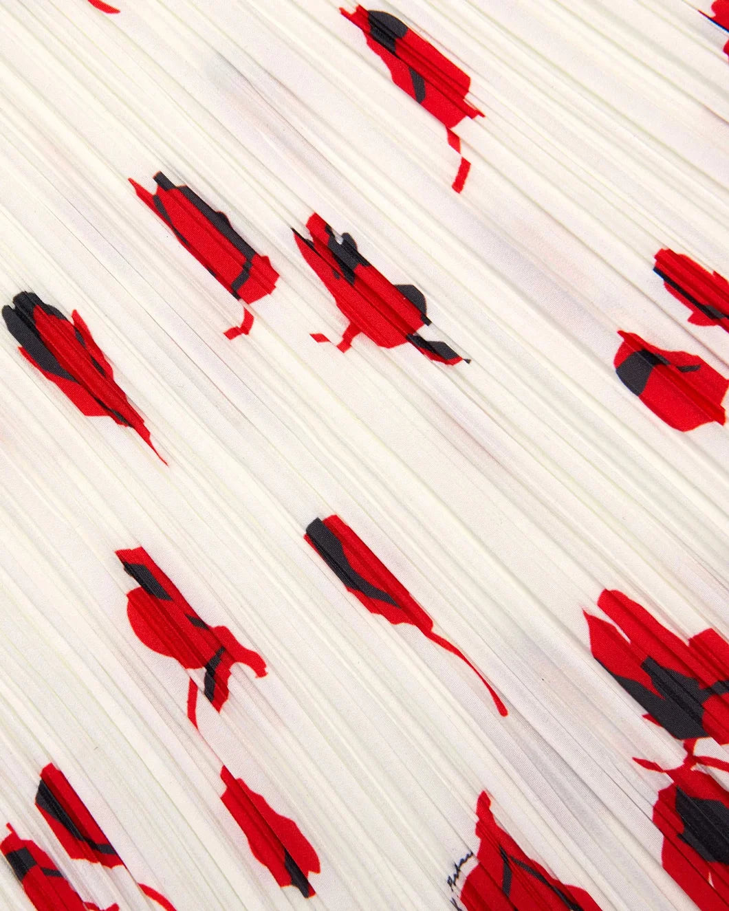 self portrait White Floral Plisse Midi Skirt detail