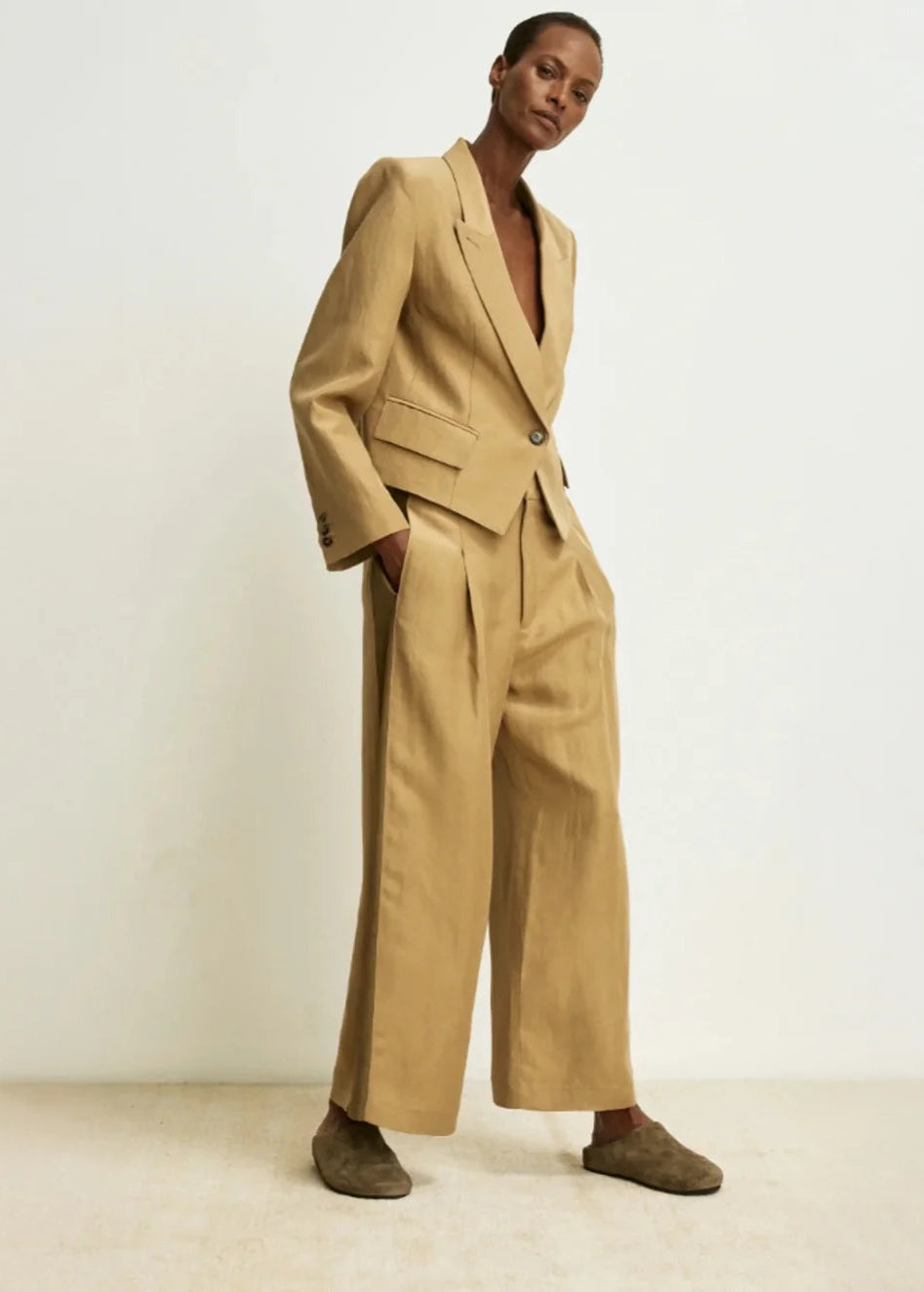 summer brown linen pants