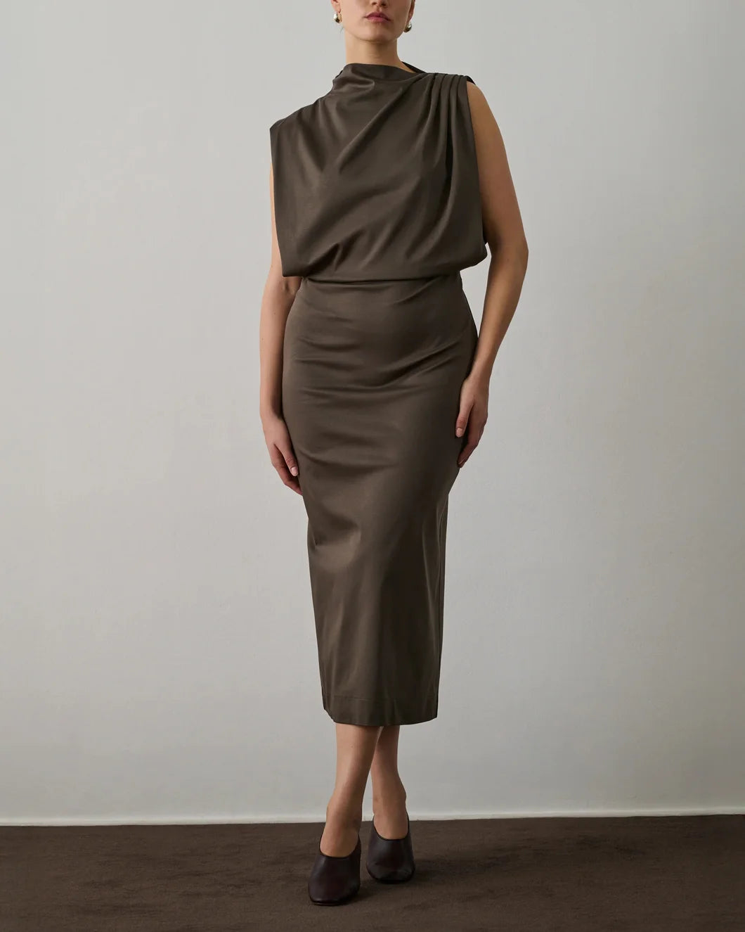 soeur Gemma Dress brown taupe front