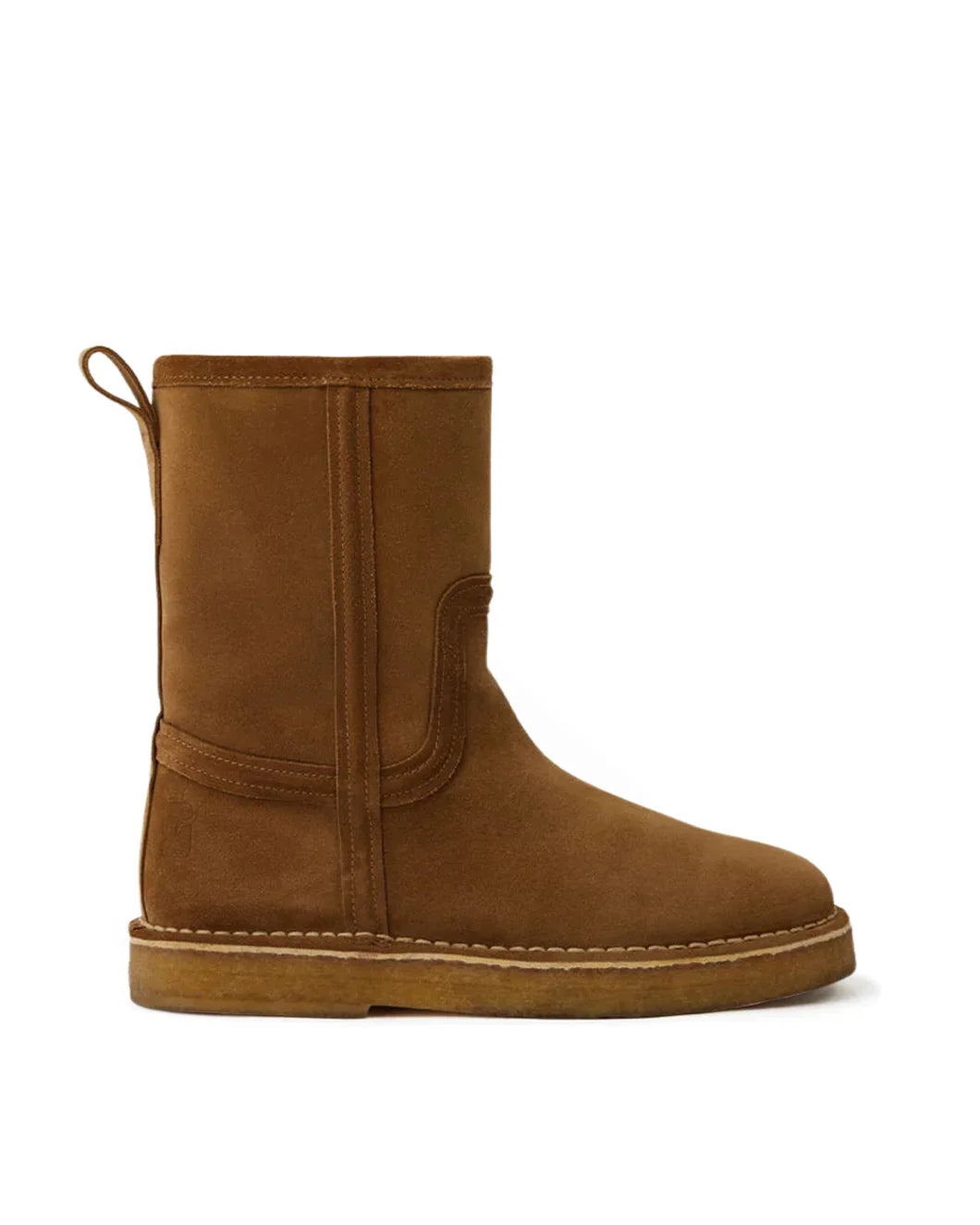 soeur fleece lined honey suede texas ankle boot in light brown