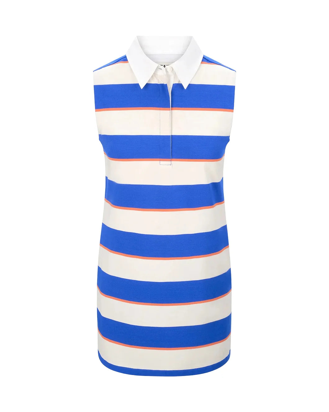 staud Julius Mini Dress yacht rugby stripe blue and white