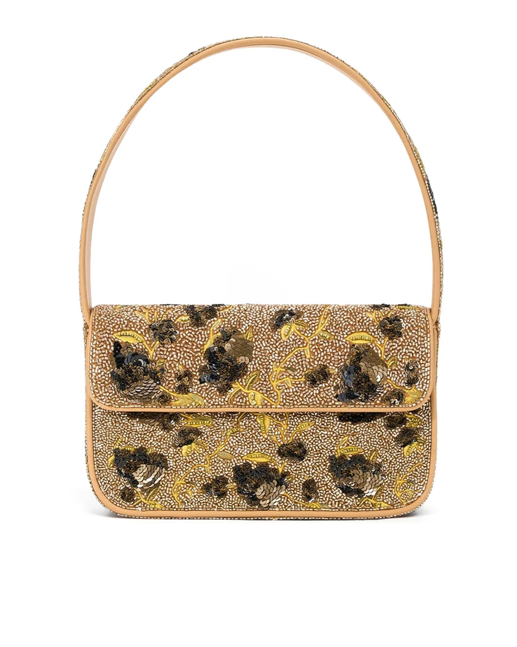 tommy gold vintage floral beaded handbag by staud