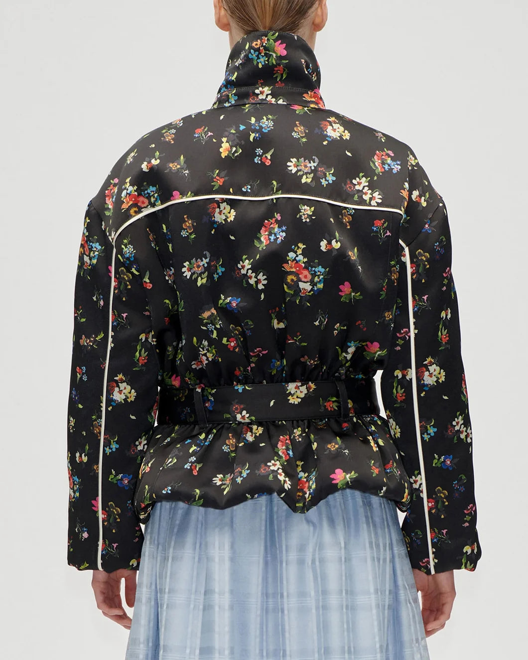 stine goya Cinched Aviator Bomber Jacket magnolia garden black back on figure