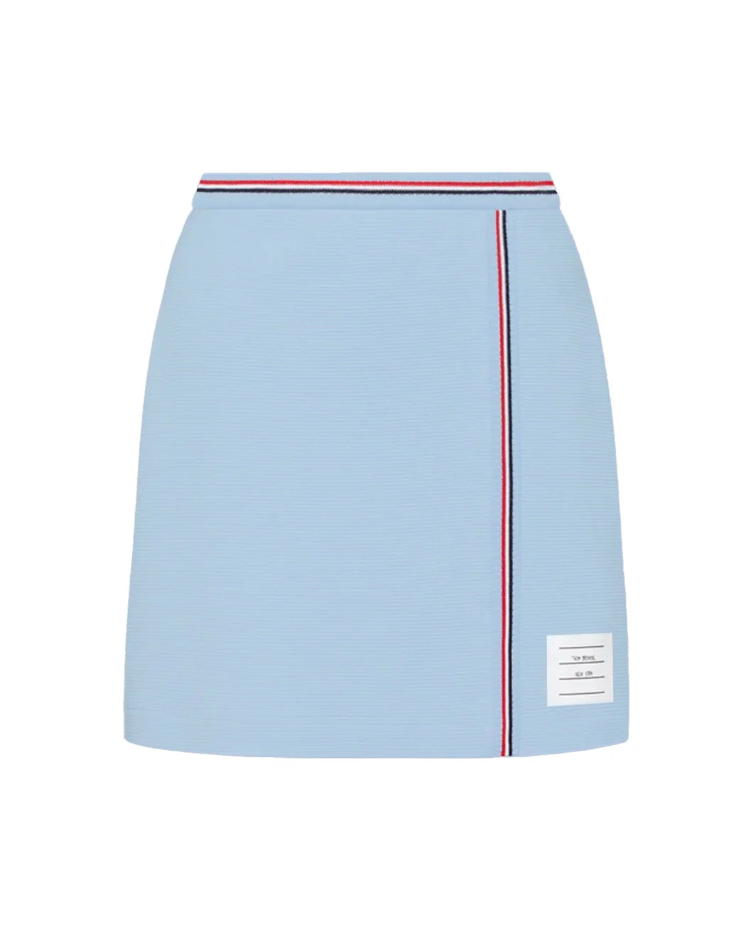 thom browne Cotton Waffle Mini Wrap Skirt light blue