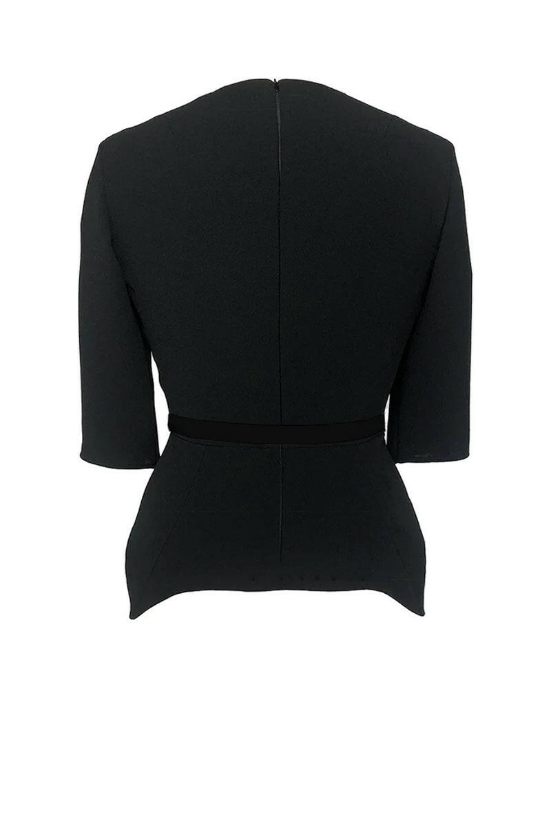 edeline lee jupiter top with self belt belt black