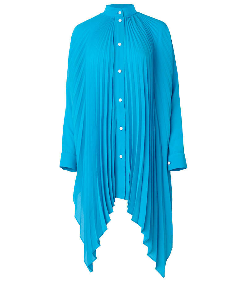 edeline lee pleat shirt blue front
