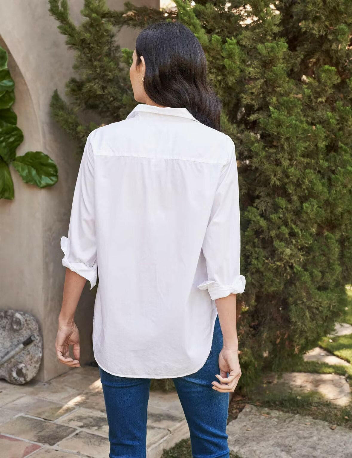 frank and eileen frank woven button up white on figure