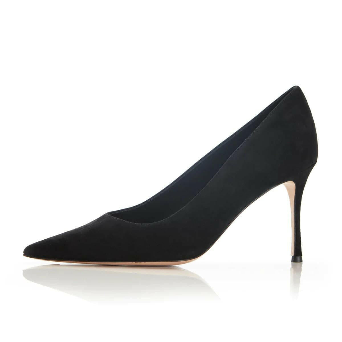 marion parke classic pump heel 85 black suede profile