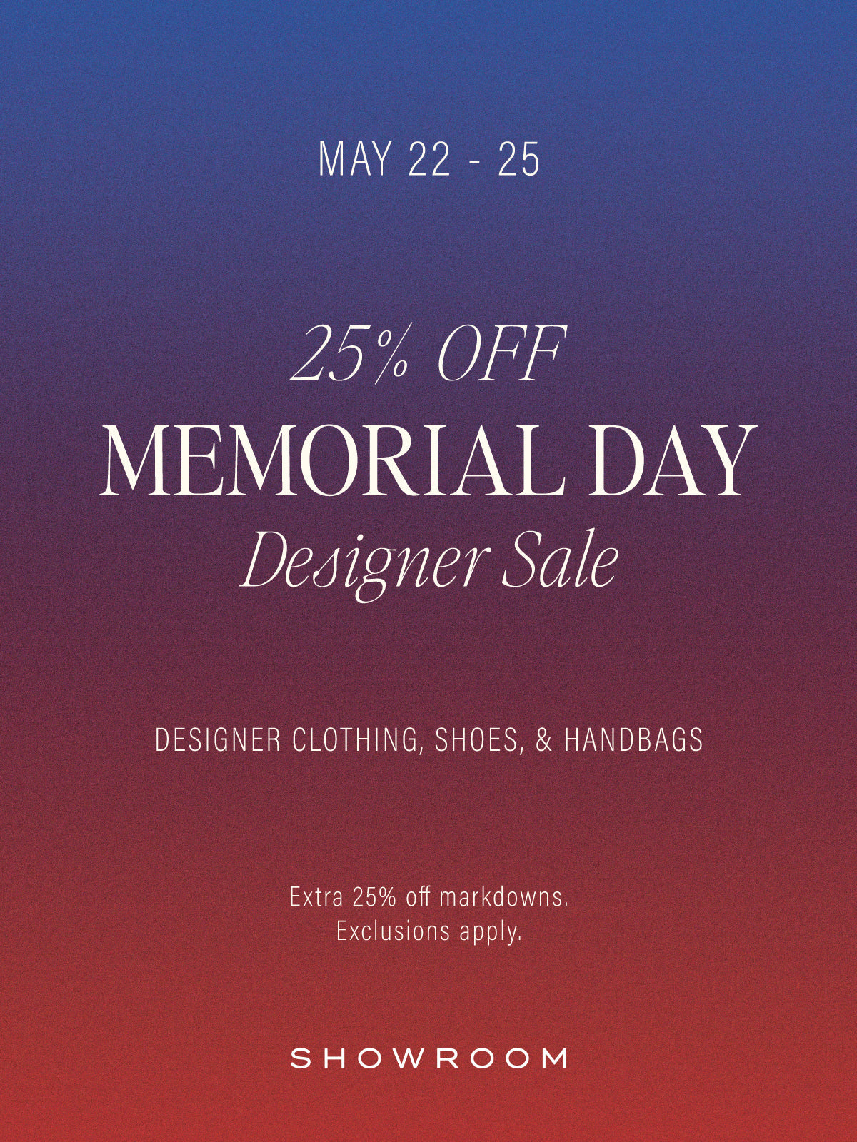 MEMORIAL DAY SALE