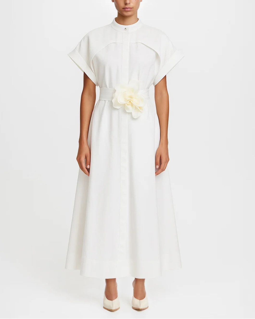 ACLER Espley Maxi Dress ivory on figure front